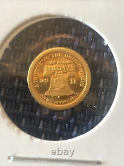 2012 cook Island 300mg. 24KT Pure Gold 1/2 gram mini coin