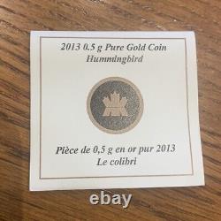 2013 0.5 Gram Fine Gold Canadian Coin Hummingbird