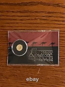 2013 Australia $2 Kangaroo Mini Roo 0.5 Gram. 9999 Gold Coin NEW IN CARD