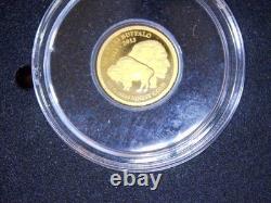 2013 GOLD COOK ISLANDS $5 100 YEARS BUFFALO 1/2 GRAM 9999 FINE 0.5g COIN
