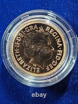 2013 U. K. Royal Birth Celebration Sovereign 7.98 gram. 9167 Gold Coin #/2013