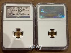 2014 Burundi Kennedy First Day Issue Reverse Proof 1/2 Gram Gold NGC PF70.9999