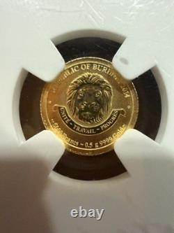 2014 Burundi Kennedy First Day Issue Reverse Proof 1/2 Gram Gold NGC PF70.9999