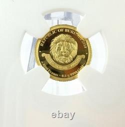 2014 Burundi Proof JFK 1/2g Gold NGC PF70.9999 FDOI Kennedy