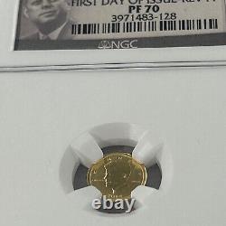 2014 Burundi Reverse Proof 5000 Francs 1/2 gram Gold John F. Kennedy NGC PF70 J2