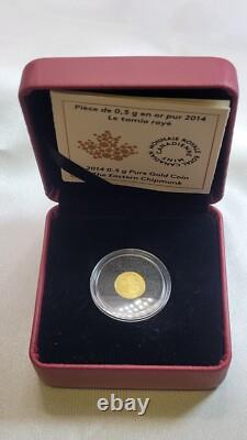 2014 Canada 25c 0.5 Gram Proof Gold Coin Eastern Chipmunk Royal Canadian Mint