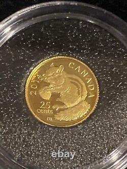 2014 Canada Eastern Chipmunk. 5 Gram 1/2 g. 9999 Fine Gold Proof Coin in OGP COA