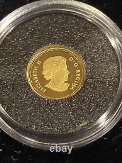 2014 Canada Eastern Chipmunk. 5 Gram 1/2 g. 9999 Fine Gold Proof Coin in OGP COA