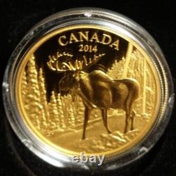 2014 Canadian $350 The Majestic Moose 35g 99999 Pure Gold Proof Coin