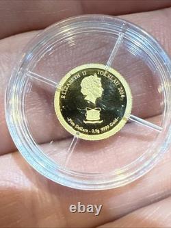 2014 GOLD UNICORN PROOF COIN 064/1000 COA TOKELAU. 5 Gram