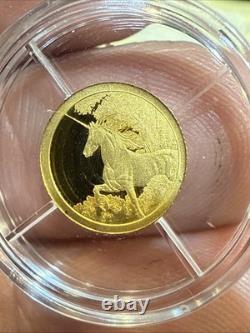 2014 GOLD UNICORN PROOF COIN 064/1000 COA TOKELAU. 5 Gram