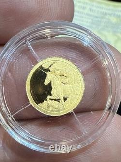 2014 GOLD UNICORN PROOF COIN 064/1000 COA TOKELAU. 5 Gram