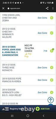 2014 Gold Tanzania, Pope JohnXXII, Ncg Pr 70, only 3 graded 70