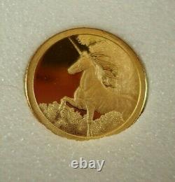 2014 Tokelau Proof Gold 0.5 Gram Unicorn Myth Legend Coin COA last one on e-bay