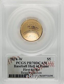 2014-W Gold 5 Dollar Baseball HOF PCGS PR70DCAM First Strike Reggie Jackson Auto