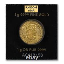 2014 now Random year Gold coin Brilliant Canadian 1 gram 9999 Not circulated Ce