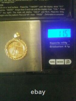 2015 1/4 oz. $10 American Gold Eagle with 14kt Gold Bezel (11.5 grams)