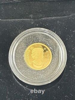 2015- 50 cent coin Snow Owl 1.27 Gram 99.99 % Pure Gold Coin with COA 1/25