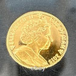 2015 Angel Elizabeth II Isle of Man 0.5 gram 1/64 oz. 9999 Gold Coin with COA