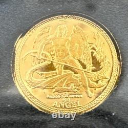 2015 Angel Elizabeth II Isle of Man 0.5 gram 1/64 oz. 9999 Gold Coin with COA