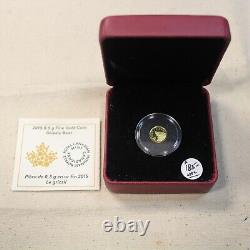 2015 Canada Grizzly Bear 0.5 Gram Proof. 9999 Gold Coin with Box & COA