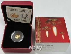 2015 Gold Canada 25 Cents Proof Diwali Lights 1/2 Gram Coin Box Coa