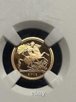 2015 Great Britain Gold Proof Quarter Sovereign NGC PF70 Ultra Cameo First 550