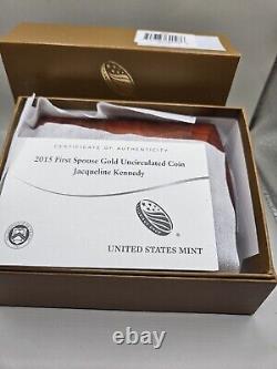 2015 Jacqueline Kennedy First Spouse Gold PROOF Coin Box & COA