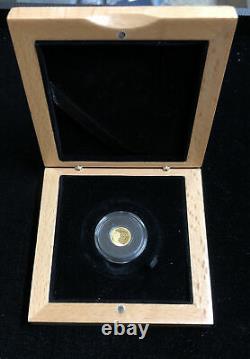 2015 Mongolia Gold Abraham Lincoln Proof Coin 1000 Togrog With Wood Box. 5 Gram