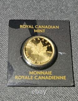 2015 Royal Mint Canadian Maple Leaf 1g Gold Coin! Encased And Serial Numbered