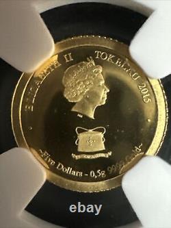 2015 Tokelau Proof $5 1/2 gram Gold Capricorn NGC PF70 Ultra Cameo