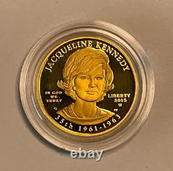 2015-W JACQUELINE KENNEDY 1/2 Oz GOLD PROOF $10 FIRST SPOUSE COIN withOGP & COA