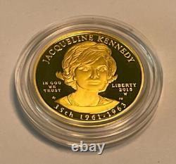 2015-W JACQUELINE KENNEDY 1/2 Oz GOLD PROOF $10 FIRST SPOUSE COIN withOGP & COA