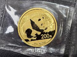 2016 200 & 100 Yuan China Gold Panda 2 Coin Lot 23 Grams. 999 Pure Gold