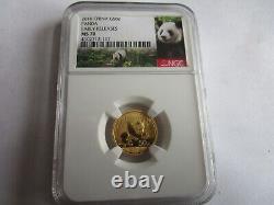 2016 China 3 grams 50 Yuan Gold Panda NGC MS70 Early Releases. 999
