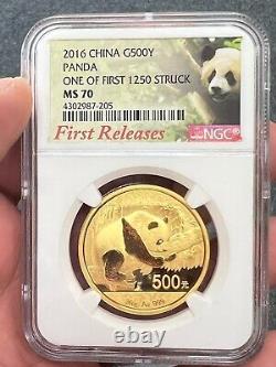 2016 China 5 Coin Gold Prestige Panda Set NGC MS 70 First Releases