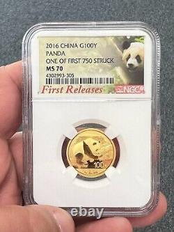2016 China 5 Coin Gold Prestige Panda Set NGC MS 70 First Releases