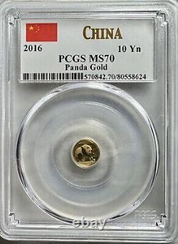 2016 China Gold Panda 10 Yuan Gold Coin PCGS MS70