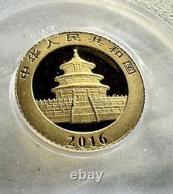 2016 China Gold Panda 10 Yuan Gold Coin PCGS MS70