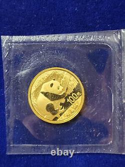2016 China Gold Panda 8 g grams 100 Yuan Coin. 999 Fine Gold Sealed in Pouch