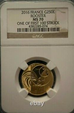 2016 France Rooster Gold coin NGC MS70 One Of First 100 Struck