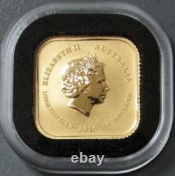 2016 Gold Australia 1/10 Oz Square $15 Coin In Capsule