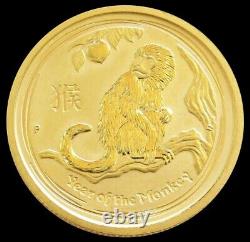 2016 Gold Australia $25 Lunar Year Of The Monkey 1/4 Oz Coin Perth Mint