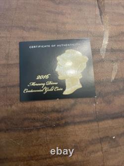 2016 Mercury Dime Centennial Gold Coin 1/10 oz. 99.99% Fine Gold (3.110 Grams) W 2016 Mercury Dime Centennial Gold Coin 1/10 oz. 99.99% Fine Gold (3.110 Grams) W
