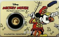 2016 Niue $2.50 Coin Disney's Mickey Mouse Band Concert 0.5 Grams. 9999 Gold