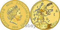 2016 Niue $2.50 Coin Disney's Mickey Mouse Band Concert 0.5 Grams. 9999 Gold