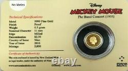 2016 Niue $2.50 Coin Disney's Mickey Mouse Band Concert 0.5 Grams. 9999 Gold