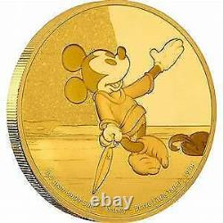 2016 Niue $2.50 Coin Disney's Mickey Mouse Brave Little Tailor. 5 Gr 9999 Gold