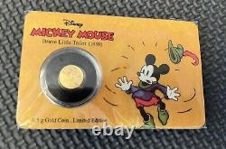2016 Niue Coin Disney's Mickey Mouse Brave Little Tailor. 5 Gr 9999 Gold
