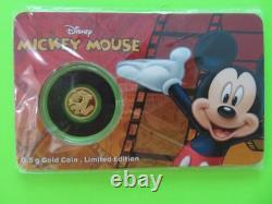 2016 Niue Disney. 5 Grams GOLD $2 Coin MICKEY MOUSE & FRIENDS Proof
